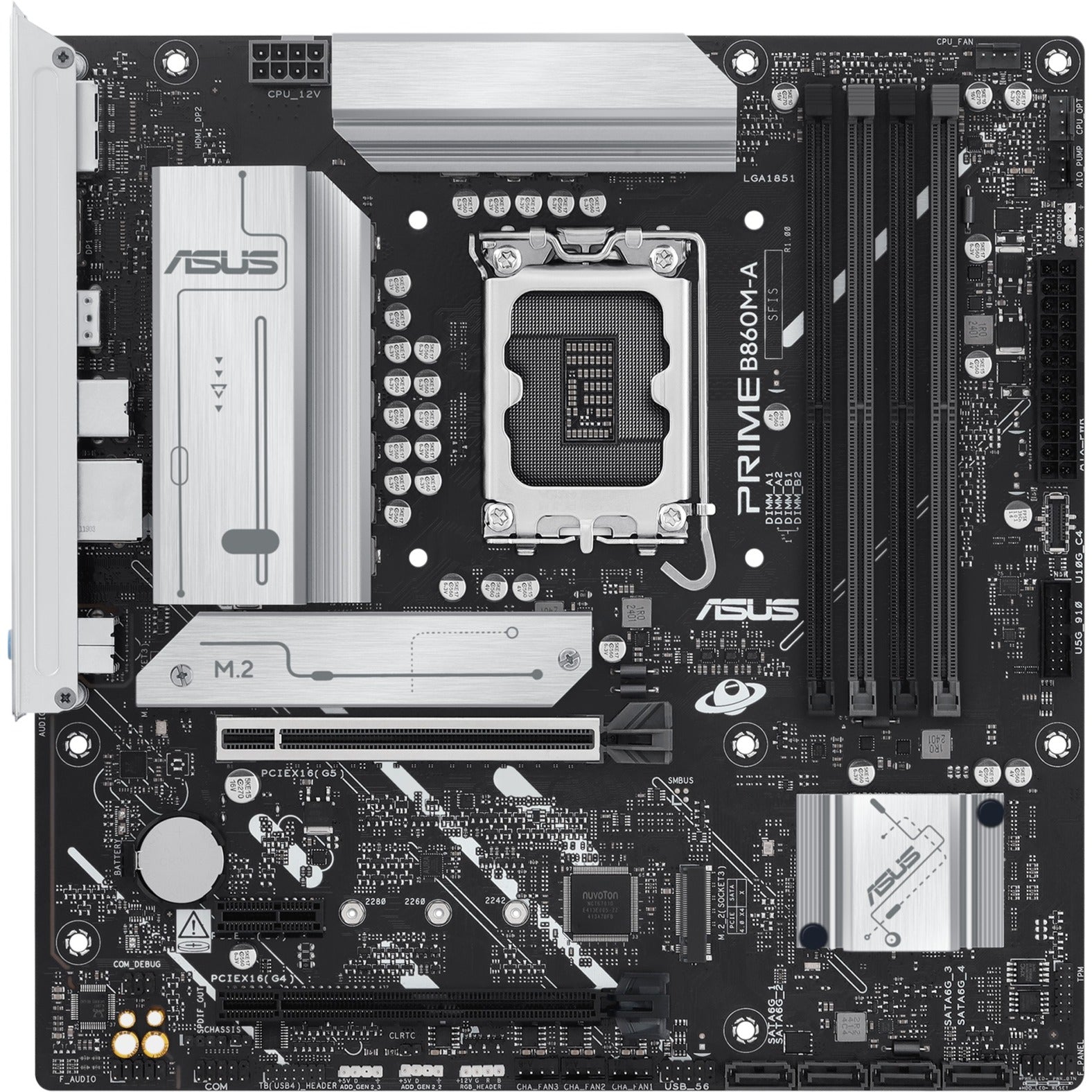 Carte mère Asus prime b860m-a-csm socket 1851 (raid, 2,5 Go-lan, son, µatx)