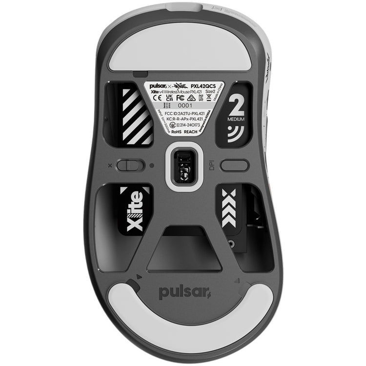 Souris de jeu Pulsar [quiccs edition] xlite v4 (blanc rouge, 32 000 dpi, 8 000 Hz)