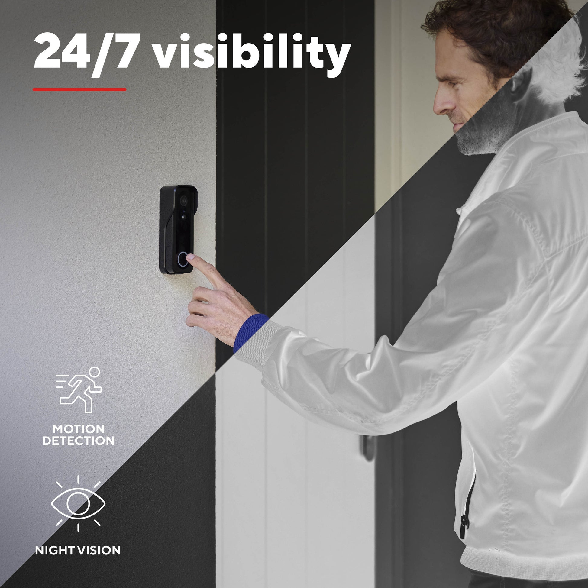 Trust doorcam-3000 caméra de sonnette WiFi intelligente (noir, WiFi 2,4 GHz)