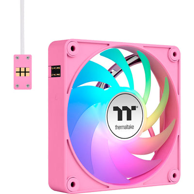 Thermaltake ct120 ex argb sync ventilateur de refroidissement pour PC rose (pack de 3 ventilateurs) ventilateurs de boîtier (rose, 3 pièces, 120 x 120 x 25 mm, pwm)