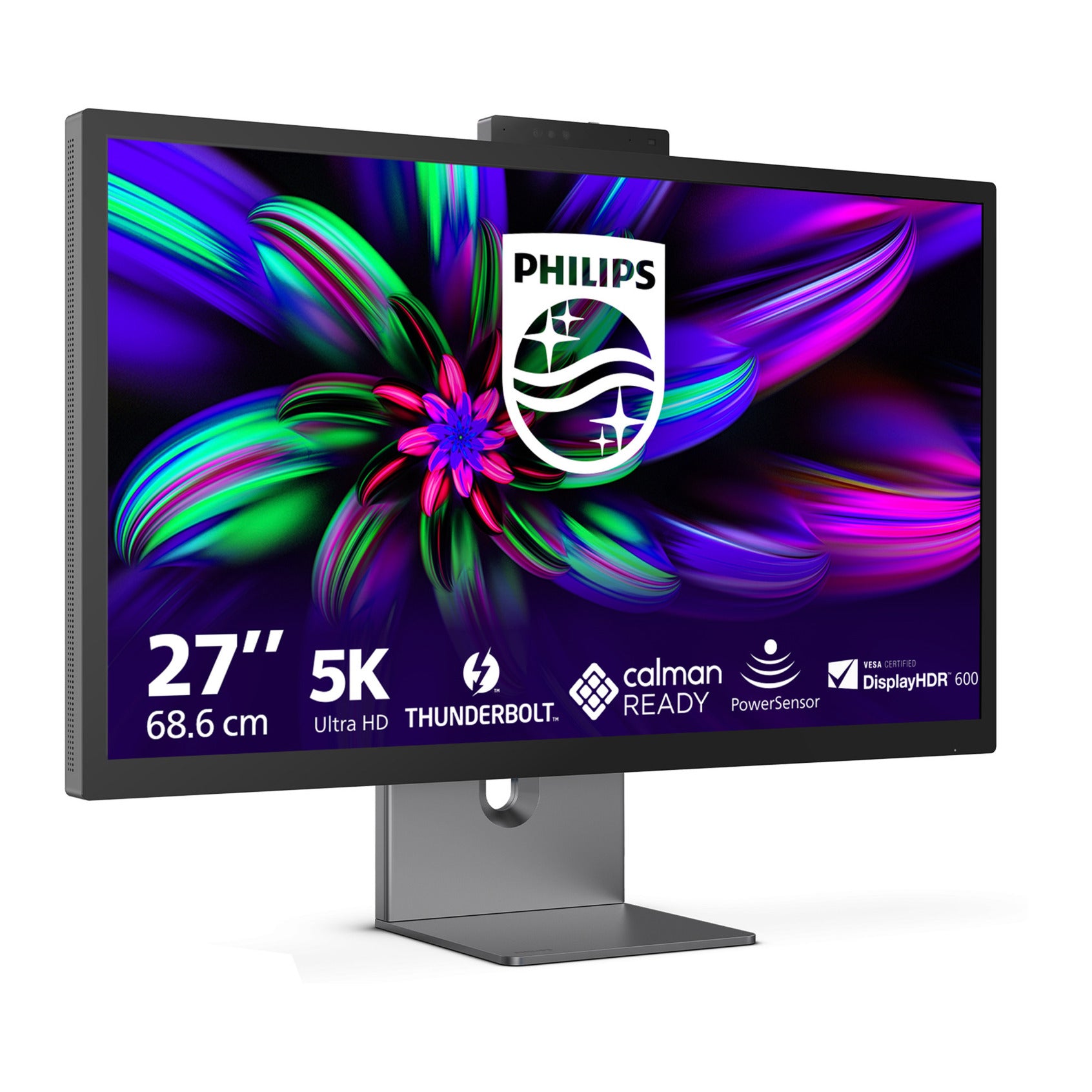 Moniteur Philips Brilliance 27e3u7903 27 5k uhd (gris, HDMI, Thunderbolt 4, USB, LAN, webcam)