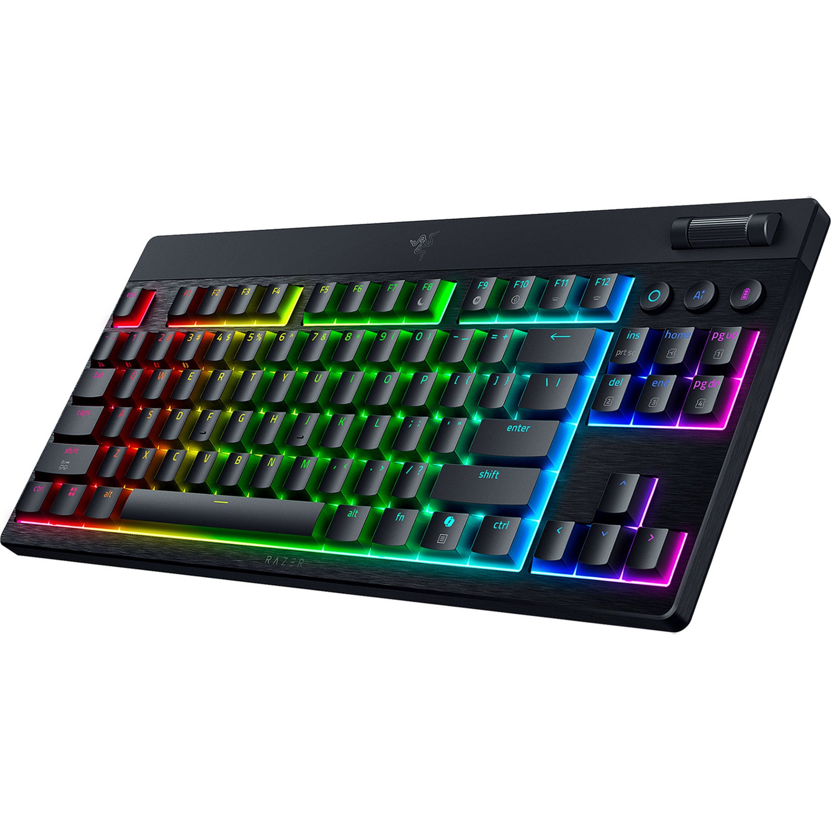 Clavier de jeu mécanique RVB discret Razer blackwidow v4 (noir, disposition américaine (qwerty), orange discret, 80 % (tkl))