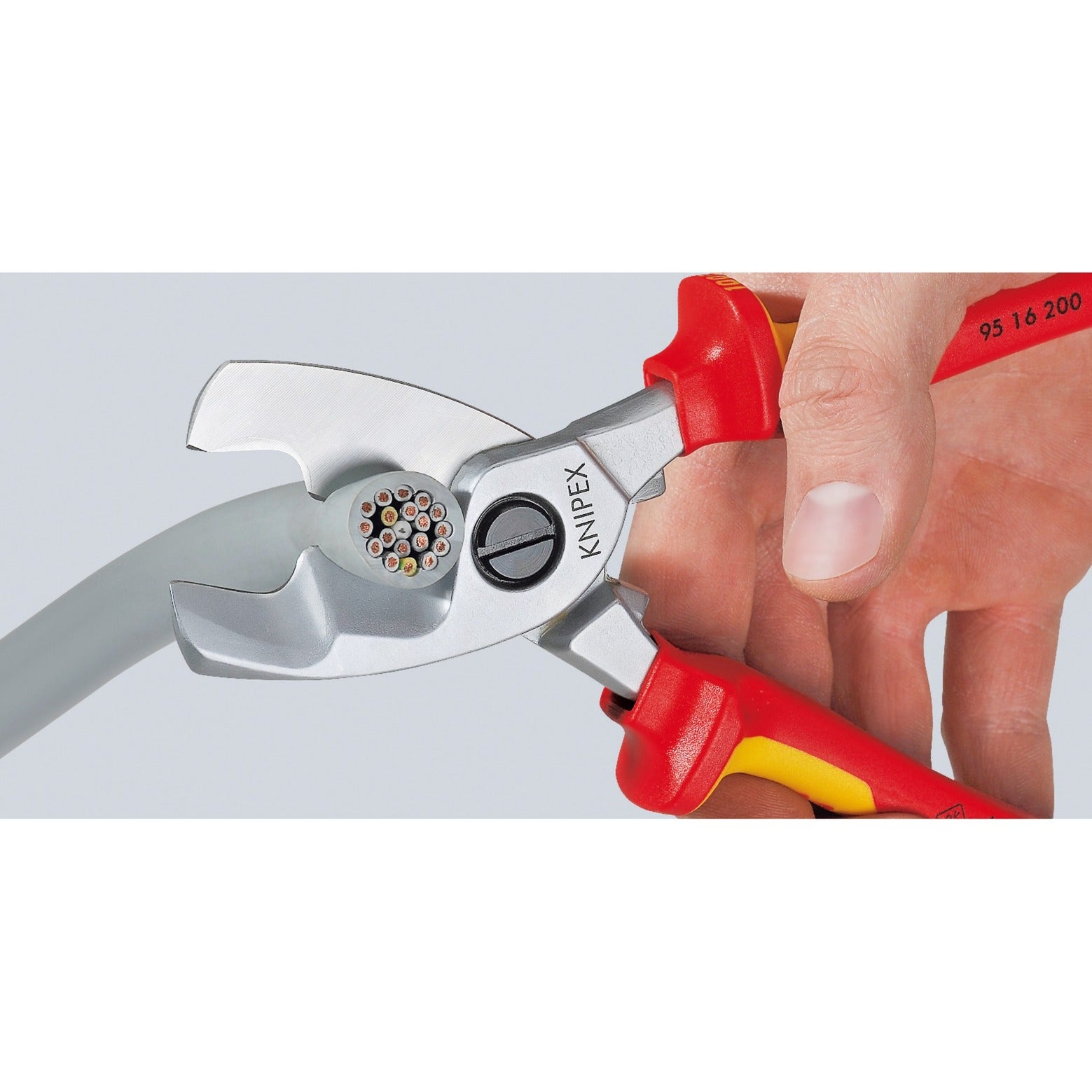 Ciseaux de câble Knipex avec bords de coupe double 9516200