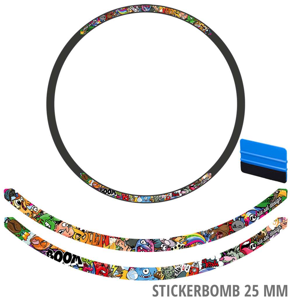 Ensemble d'autocollants pour jantes Rie:sel design 25 mm