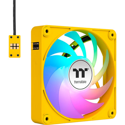 Thermaltake ct120 ex ARGB Sync PC ventilateur de refroidissement Bumblebee (3-fan pack) ventilateurs de boîtier (jaune, 3 pièces, 120 x 120 x 25 mm, PWM)