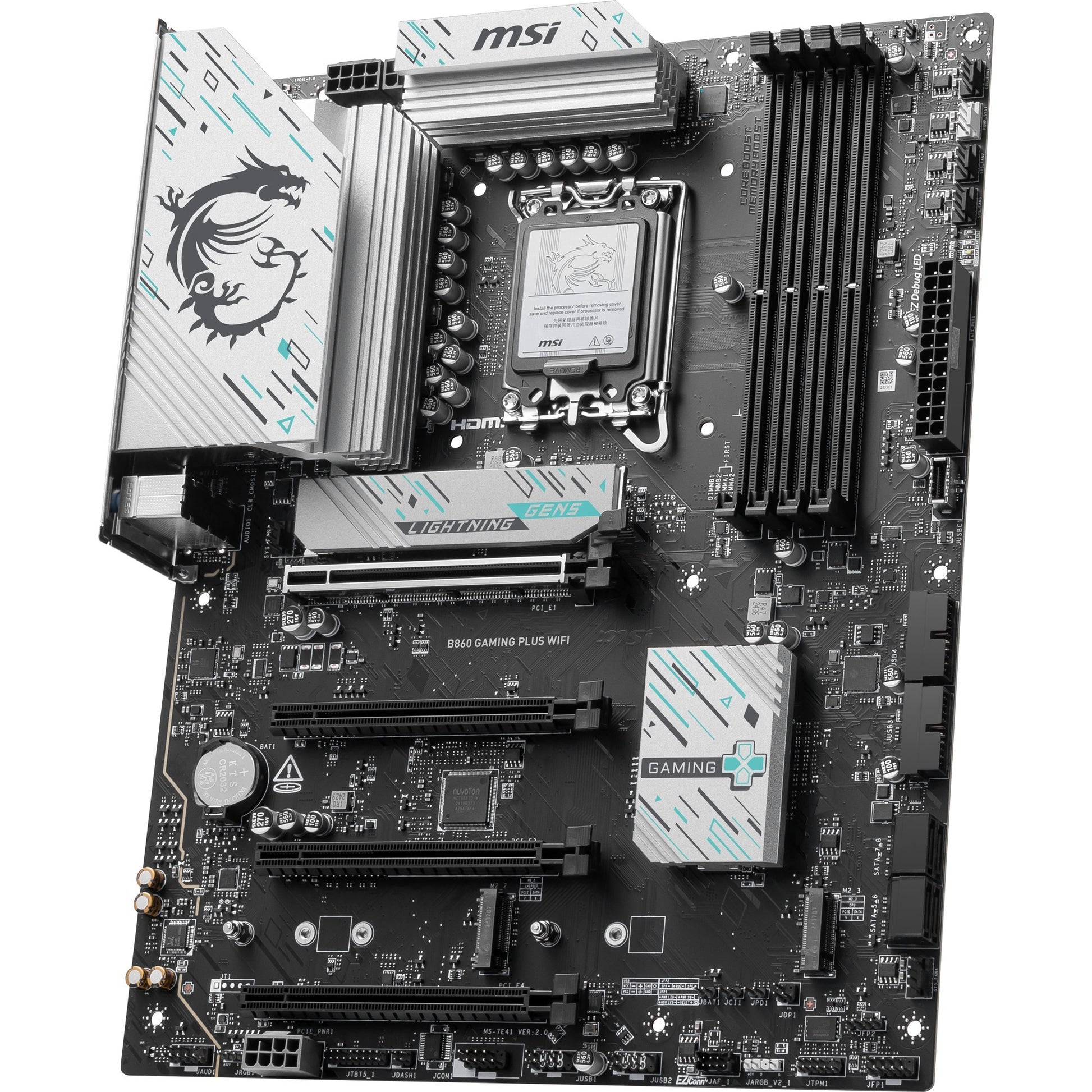 Carte mère MSI B860 Gaming Plus WiFi Socket 1851 (RAID, 5 Go-LAN, WiFi 7, BT, Son, ATX)