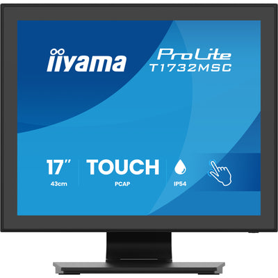 Moniteur à écran tactile Iiyama prolite t1732msc-b2s 17 (noir, VGA, HDMI, port d'affichage, audio, écran tactile)