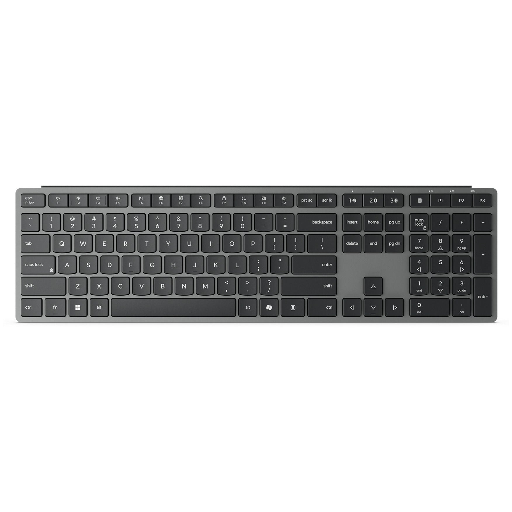 Lenovo 700 clavier sans fil multi-appareils moderne-ensemble de bureau euro103p (gris, 100%, 2.4 GHz, Bluetooth)