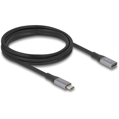 Delock Câble d'extension USB-C 40 Gbps, PD 3.1, 240 W, 2 mètres (gris noir)