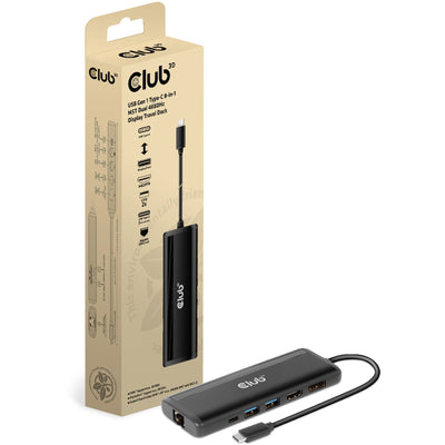 Club 3D USB Gen 1 Type-C 8-en-1 MST DUAL 4K60Hz Affichage Tr