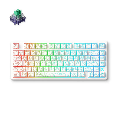 Clavier de jeu à commutateur magnétique à effet Hall Mchose jet 75 (blanc, disposition américaine (qwerty), dieu magnétique Kailh, 75 %, 8k, RVB, échange à chaud, USB-C, capteur à effet Hall)
