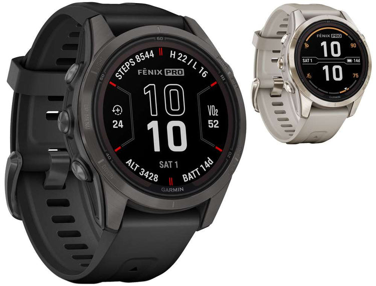 Garmin fenix® 7s pro - édition saphir solaire 42 mm - montre intelligente multisport GPS