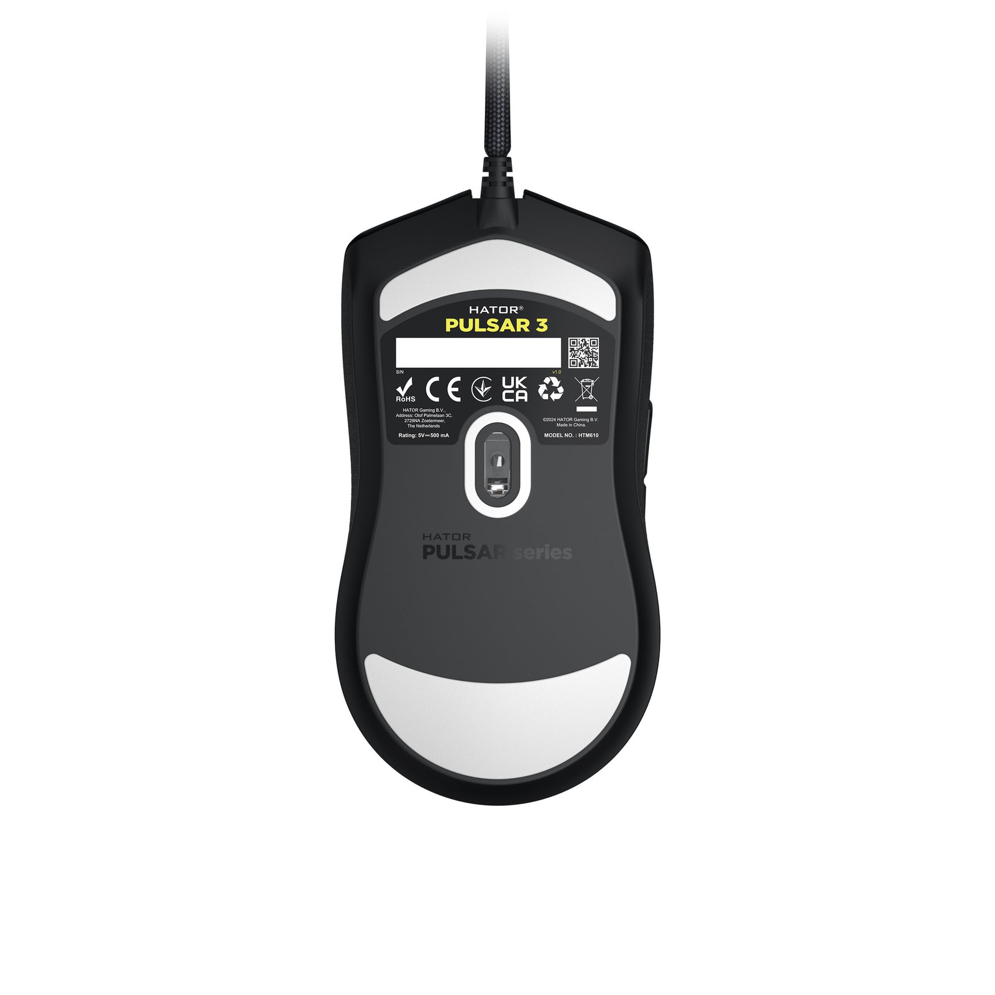 Souris de jeu Hator Pulsar 3 (noir, 400 - 12 000 dpi, RVB)