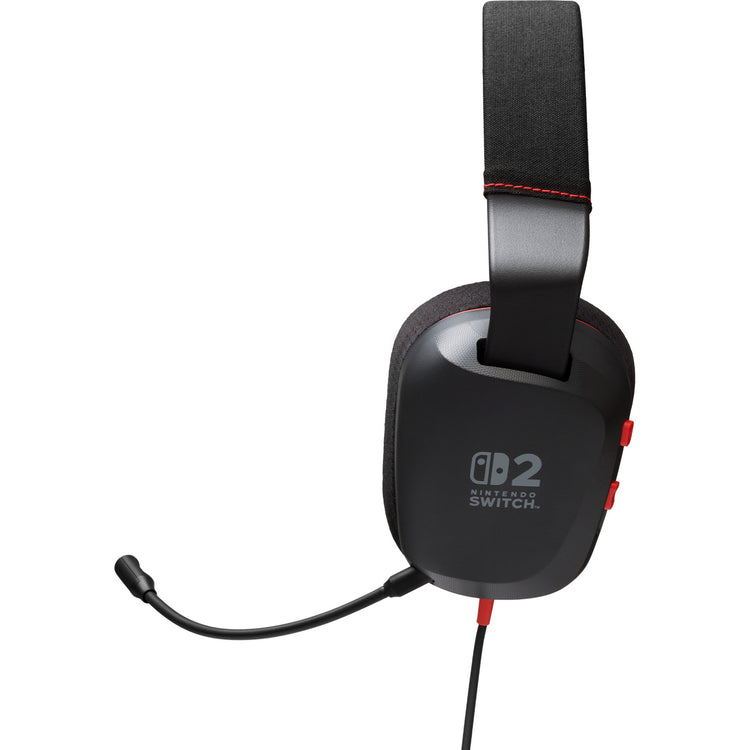 Casque stéréo filaire Powera pour casque de jeu supra-auriculaire Nintendo Switch 2 (noir rouge, Nintendo Switch 2, Nintendo Switch – modèle OLED, Nintendo Switch, Nintendo Switch Lite)