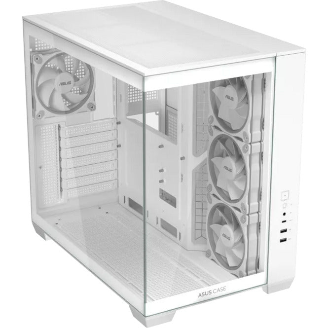 Boîtier tour midi Asus a32 plus (blanc | 2x USB-A | 1x USB-C | RVB | verre trempé)