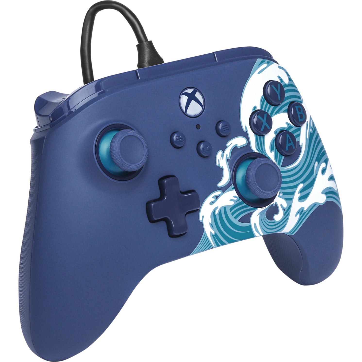 Manette Powera Advantage avec câble pour Xbox Series X|s - Water Wave (bleu azur, Xbox Series X|s, Xbox One, PC)
