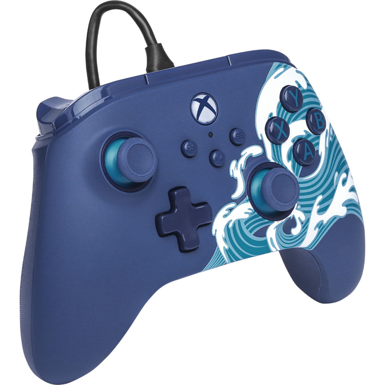 Manette Powera Advantage avec câble pour Xbox Series X|s - Water Wave (bleu azur, Xbox Series X|s, Xbox One, PC)