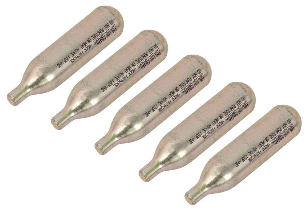 Cartouche Radon Co₂ 16g sans filetage, paquet de 5 pour sks airchamp pro