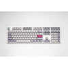 Ducky one 3 mist gray, clavier (gris clair, disposition américaine, rouge cerise mx, led rgb, pbt double-shot, remplaçable à chaud, mécanique charlatan)