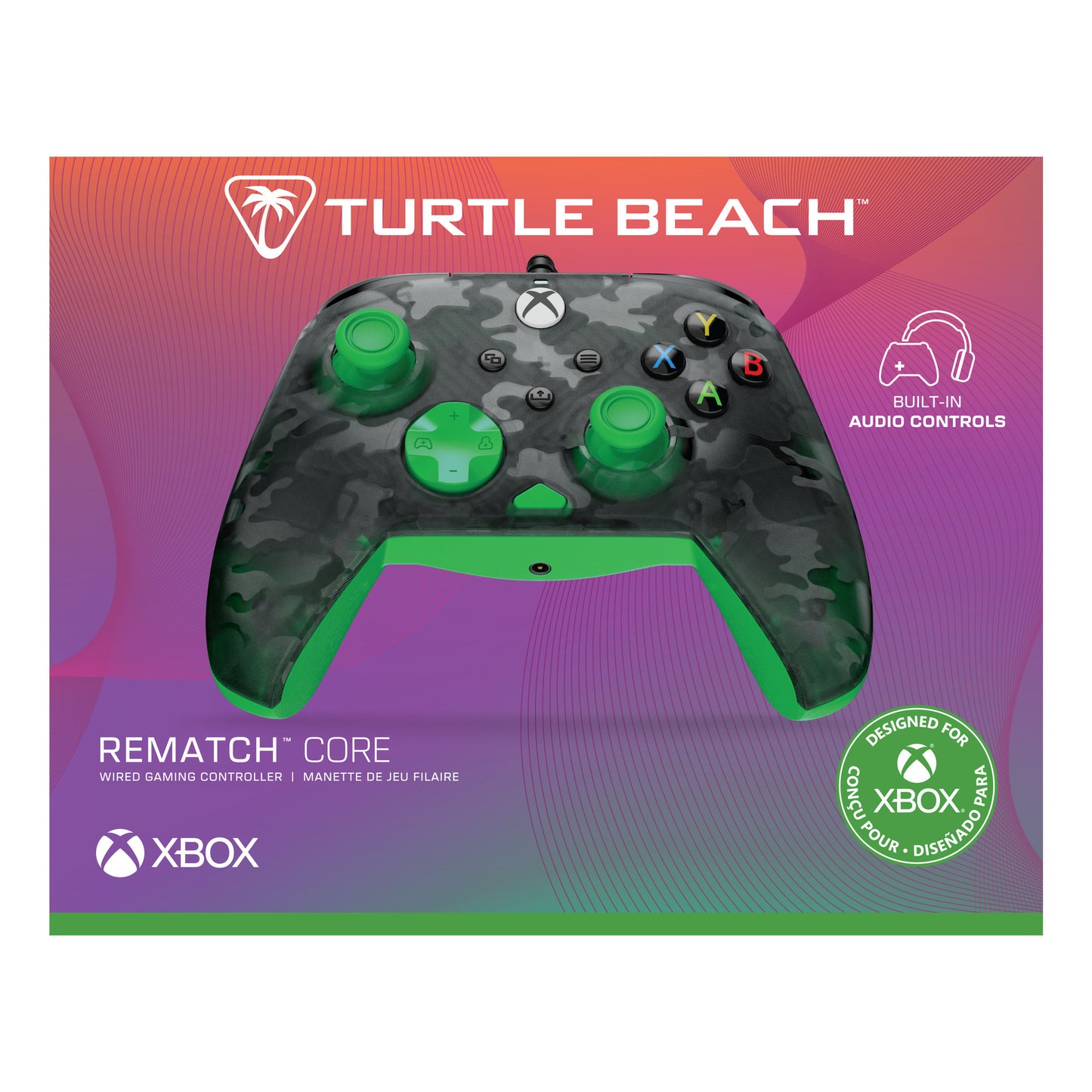 Manette filaire Turtle Beach Rematch Core (noir vert, Xbox Series X|S, Xbox One, PC)