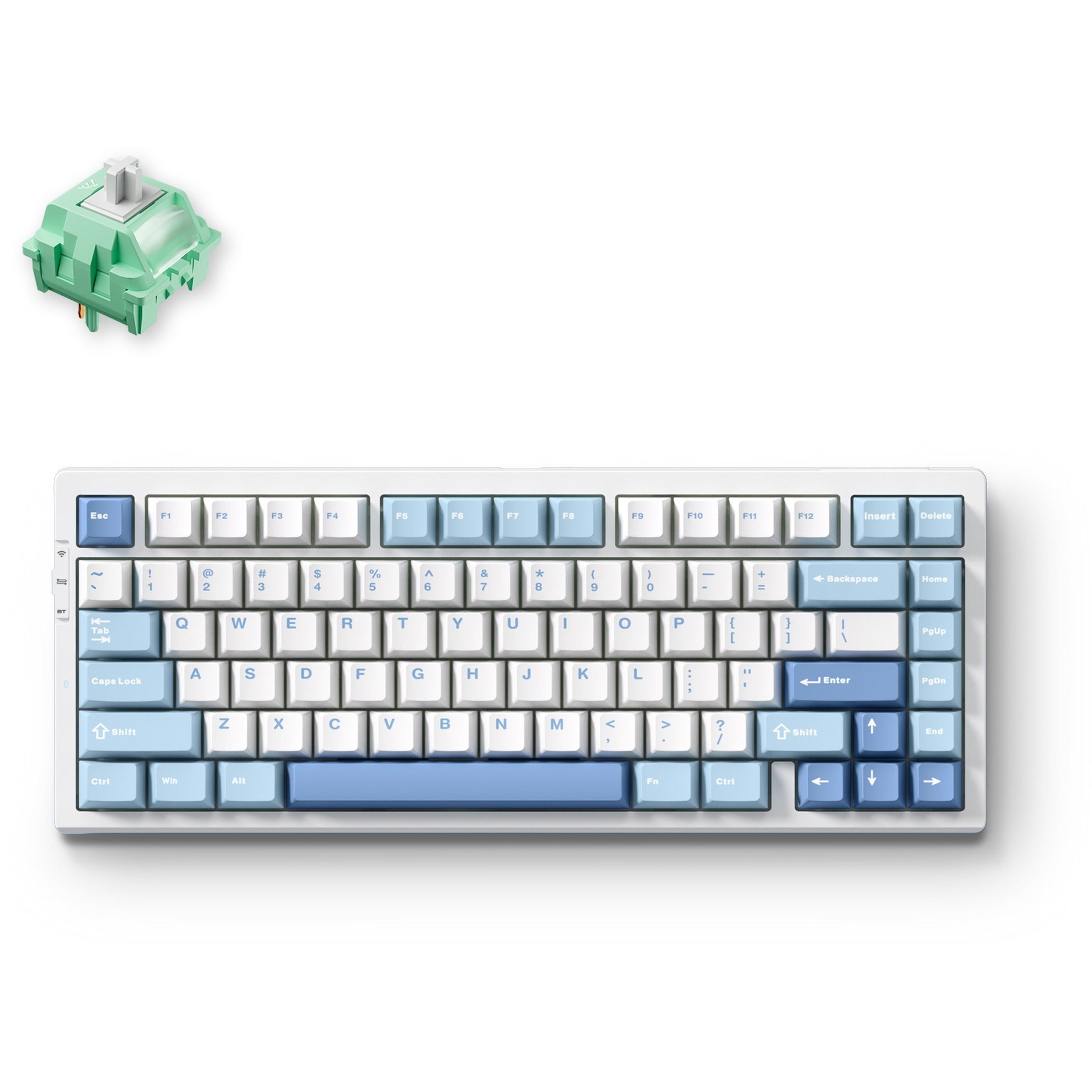 Clavier de jeu mécanique à structure de joint tri-mode Mchose G75 Pro (bleu, disposition américaine, KTT Cabbage Tofu V2, 75 %, RVB, échange à chaud, PBT Double-Shot, Bluetooth USB-C 2,4 GHz)