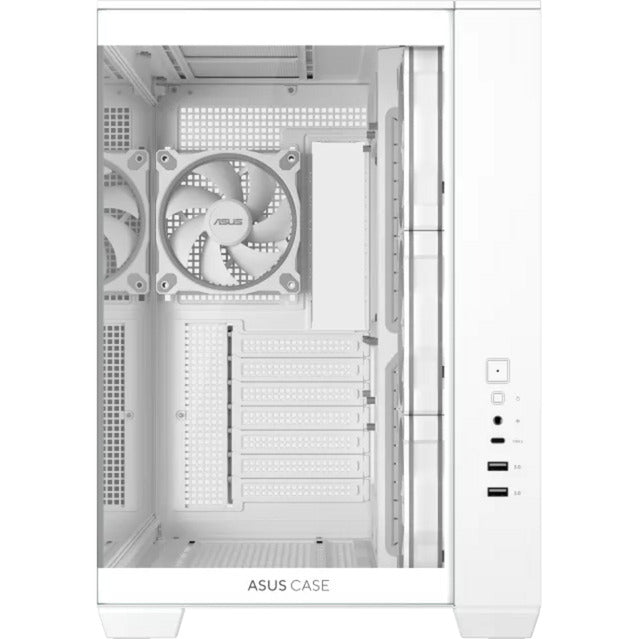 Boîtier tour midi Asus a32 plus (blanc | 2x USB-A | 1x USB-C | RVB | verre trempé)
