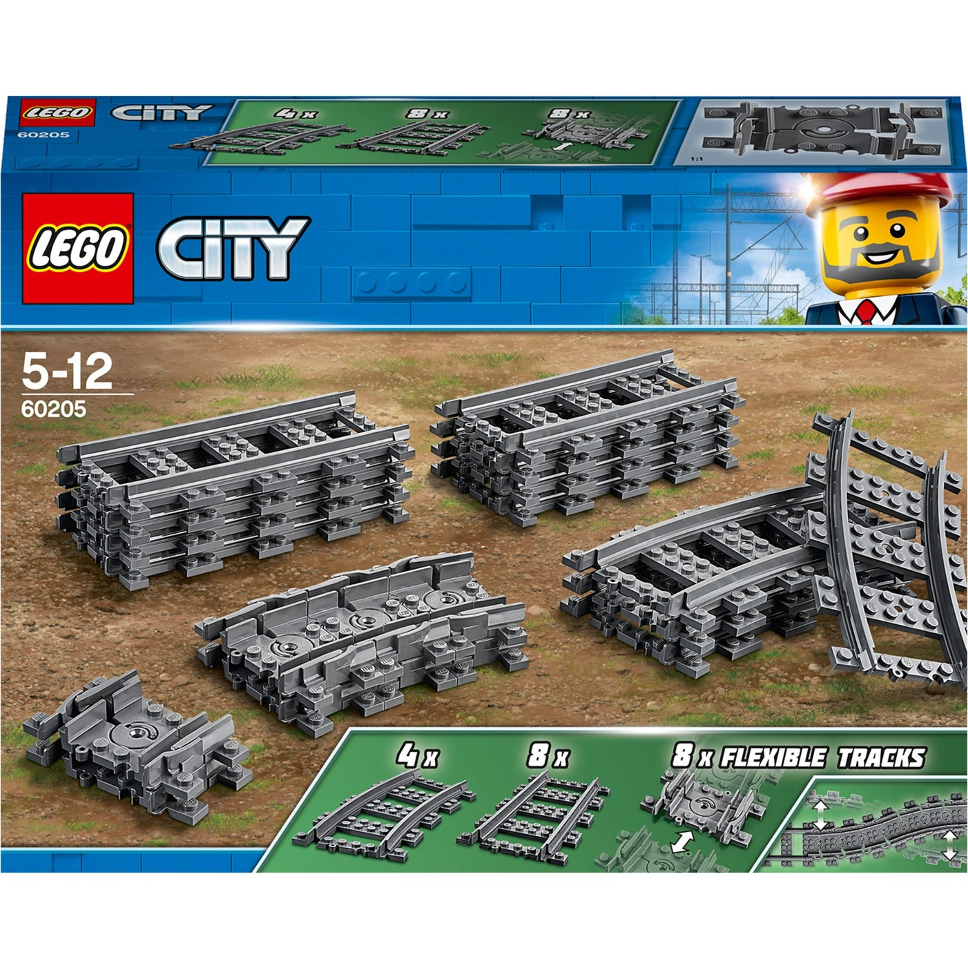 Lego City 60205 Rails flexibles 20 pièces