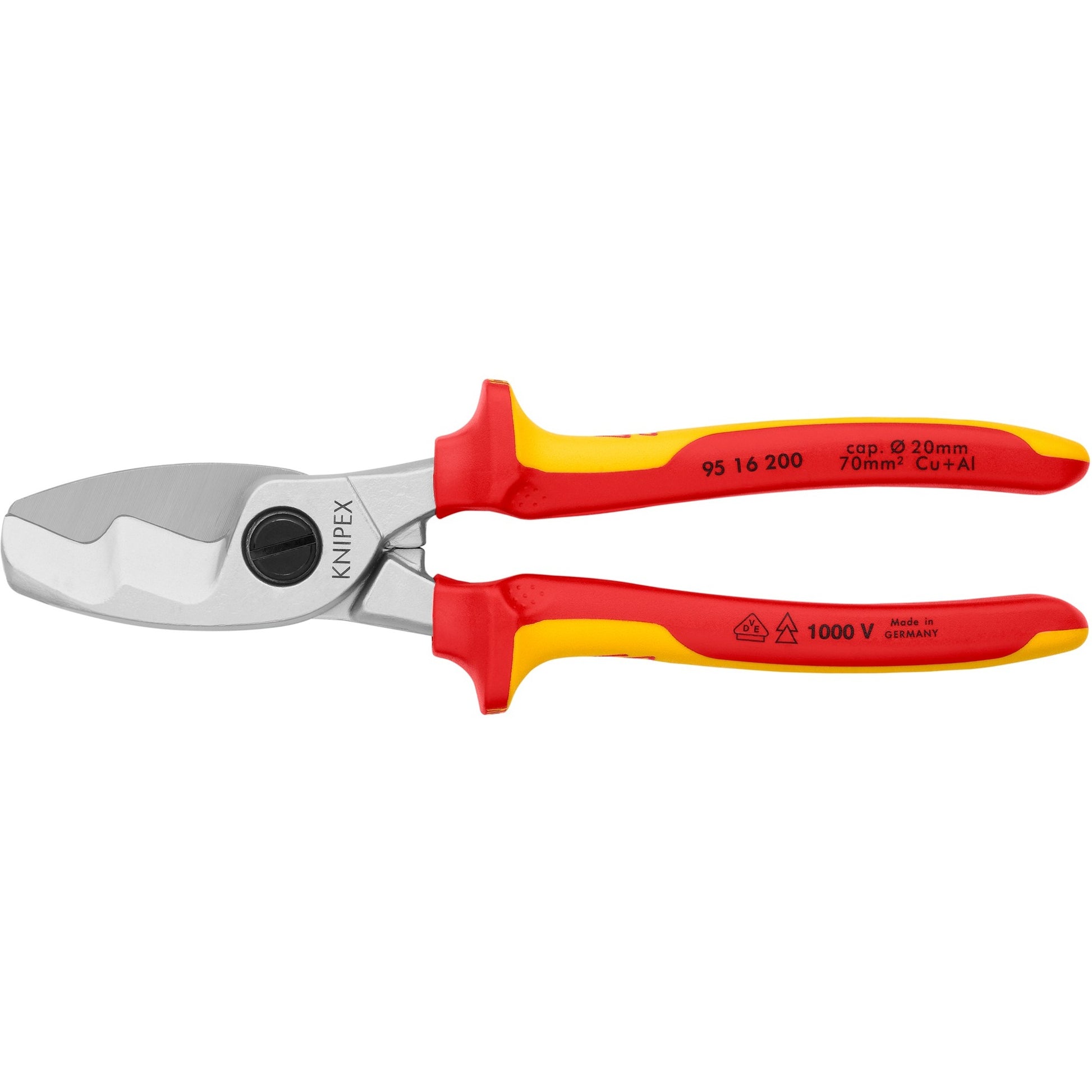 Ciseaux de câble Knipex avec bords de coupe double 9516200