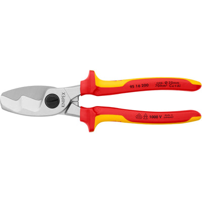 Ciseaux de câble Knipex avec bords de coupe double 9516200