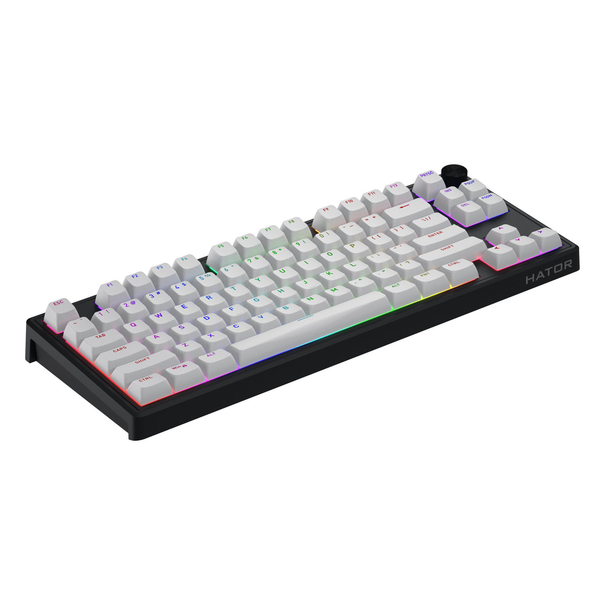 Hator skyfall mag ultra 8k, clavier de jeu (noir, disposition américaine, hator aurum ice, 80% (tkl), rgb, double-shot pbt, hot-swap)