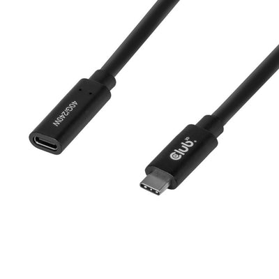 Câble d'extension Club 3D USB-C 40 Gbps (noir, 1 mètre, 8k 60hz, PD 240 watts)