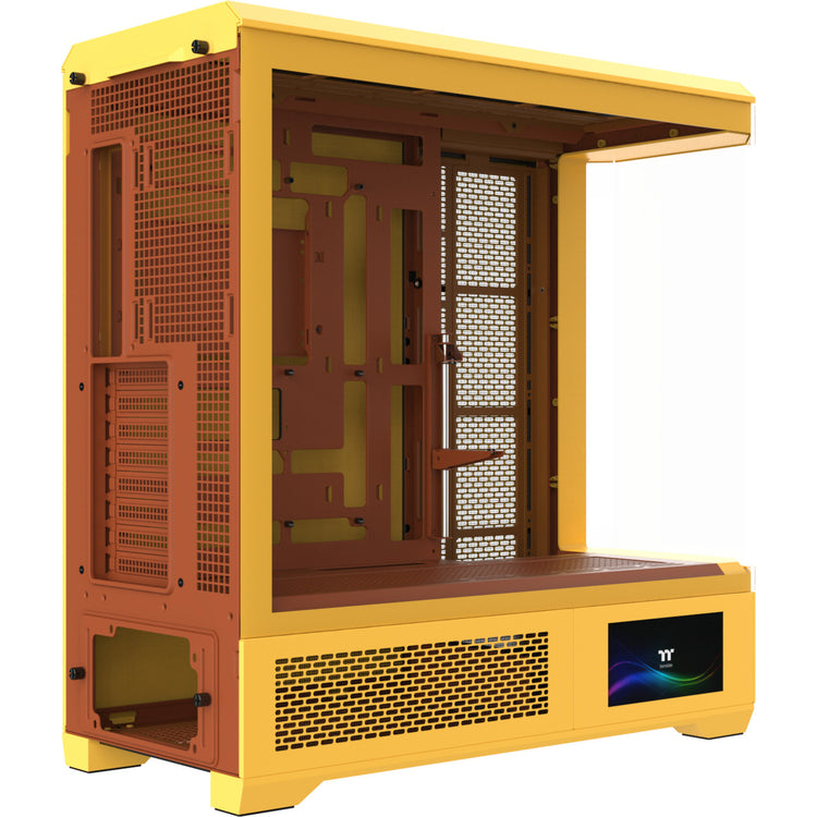 Boîtier grande tour Thermaltake view 600 tg caramel au beurre (jaune | 2x USB-A | 1x USB-C | verre trempé)