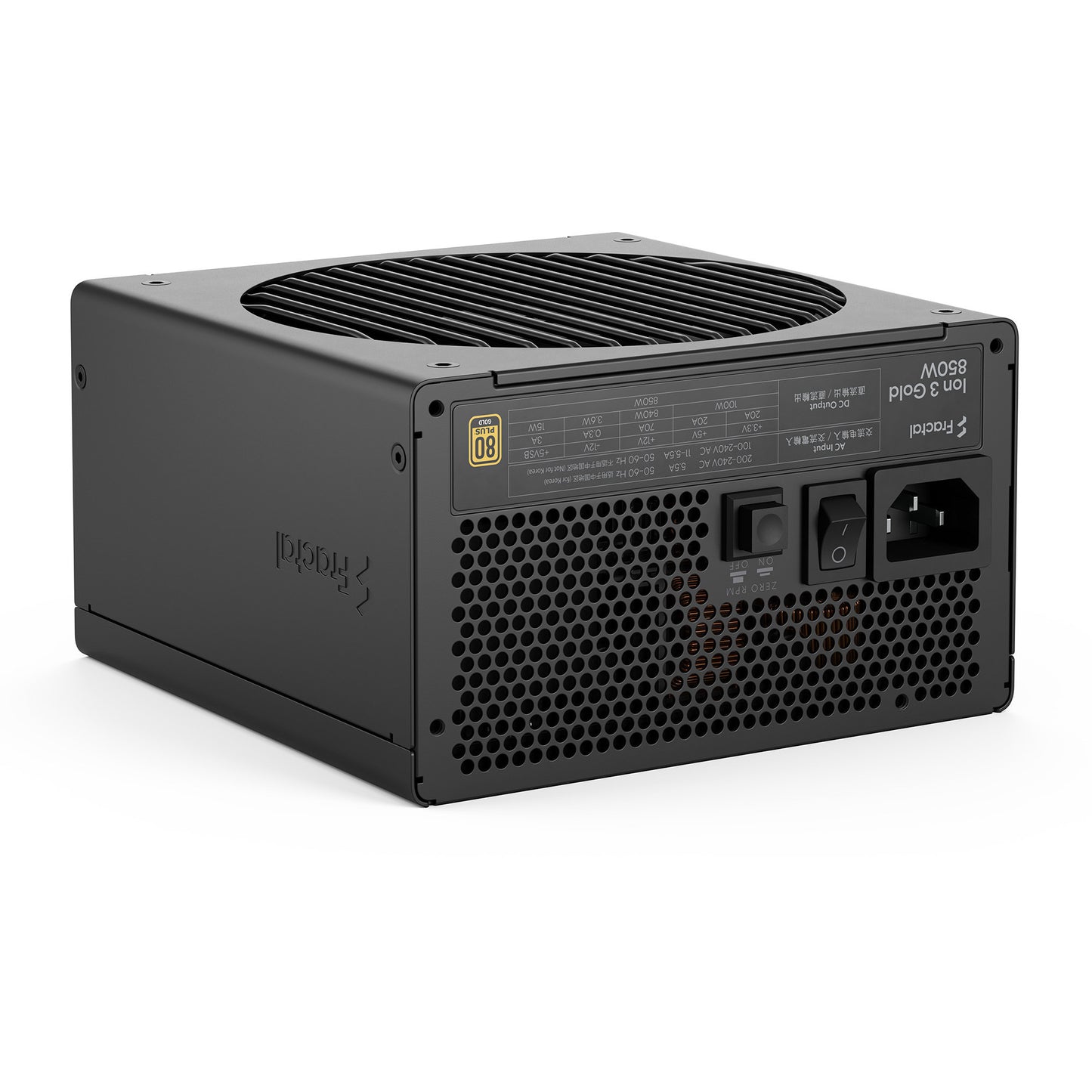 Alimentation modulaire Fractal Design ion gold 3 de 850 watts (noir, 1x 12v-2x6, 3x pcie)