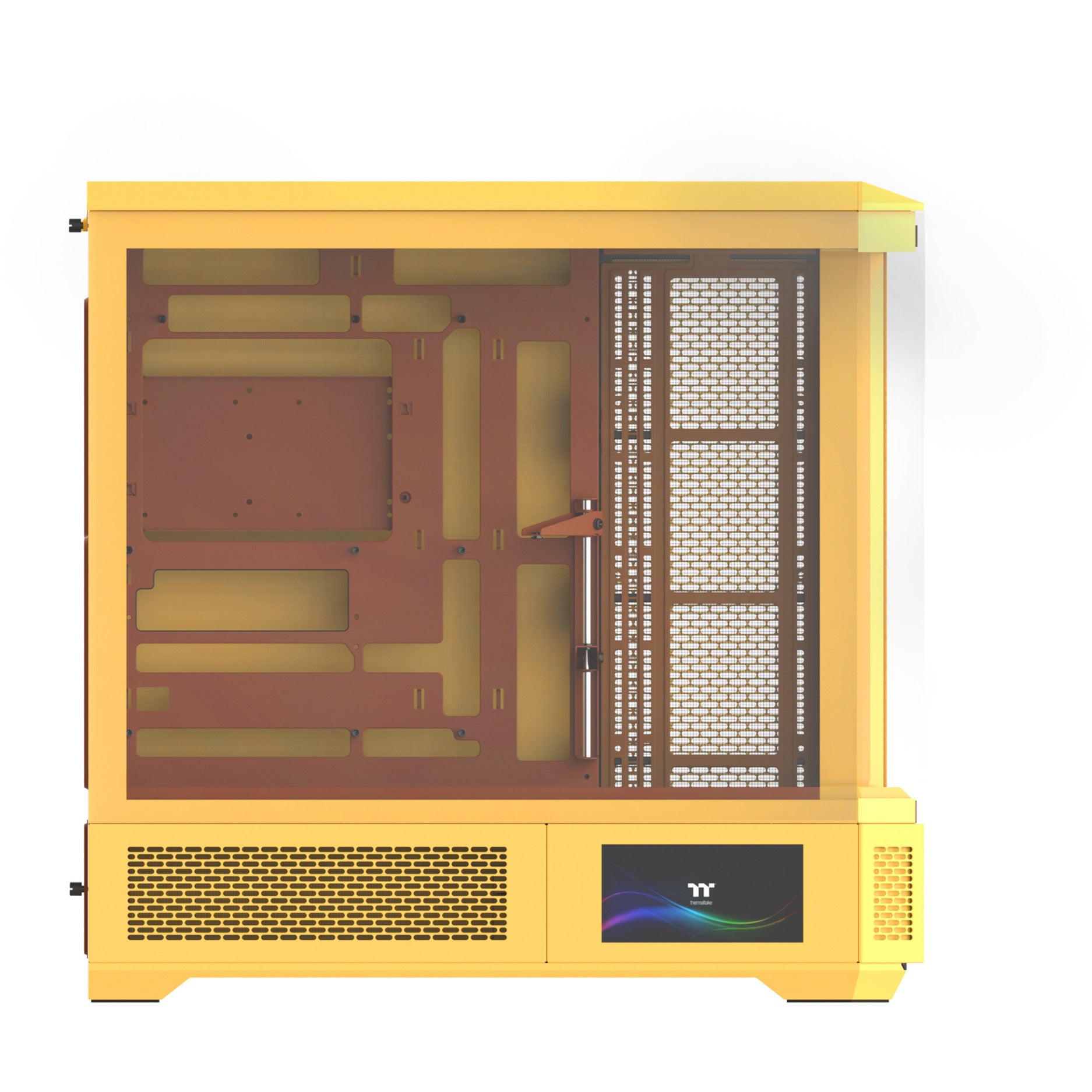 Boîtier grande tour Thermaltake view 600 tg caramel au beurre (jaune | 2x USB-A | 1x USB-C | verre trempé)