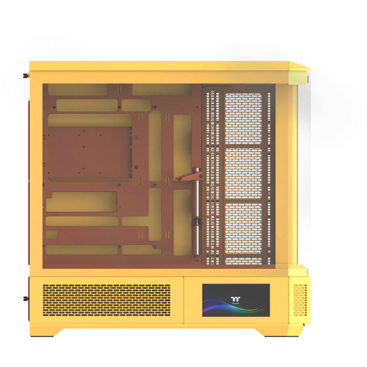 Boîtier grande tour Thermaltake view 600 tg caramel au beurre (jaune | 2x USB-A | 1x USB-C | verre trempé)