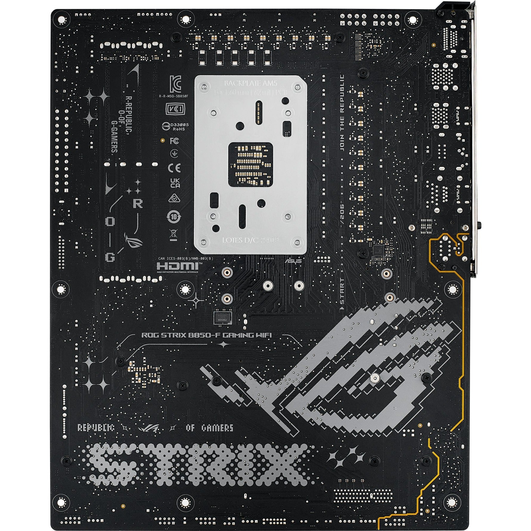 Carte mère Asus ROG Strix B850-F Gaming WiFi Socket AM5 (2,5 Go-LAN, Wi-Fi 7, BT, Son, ATX)