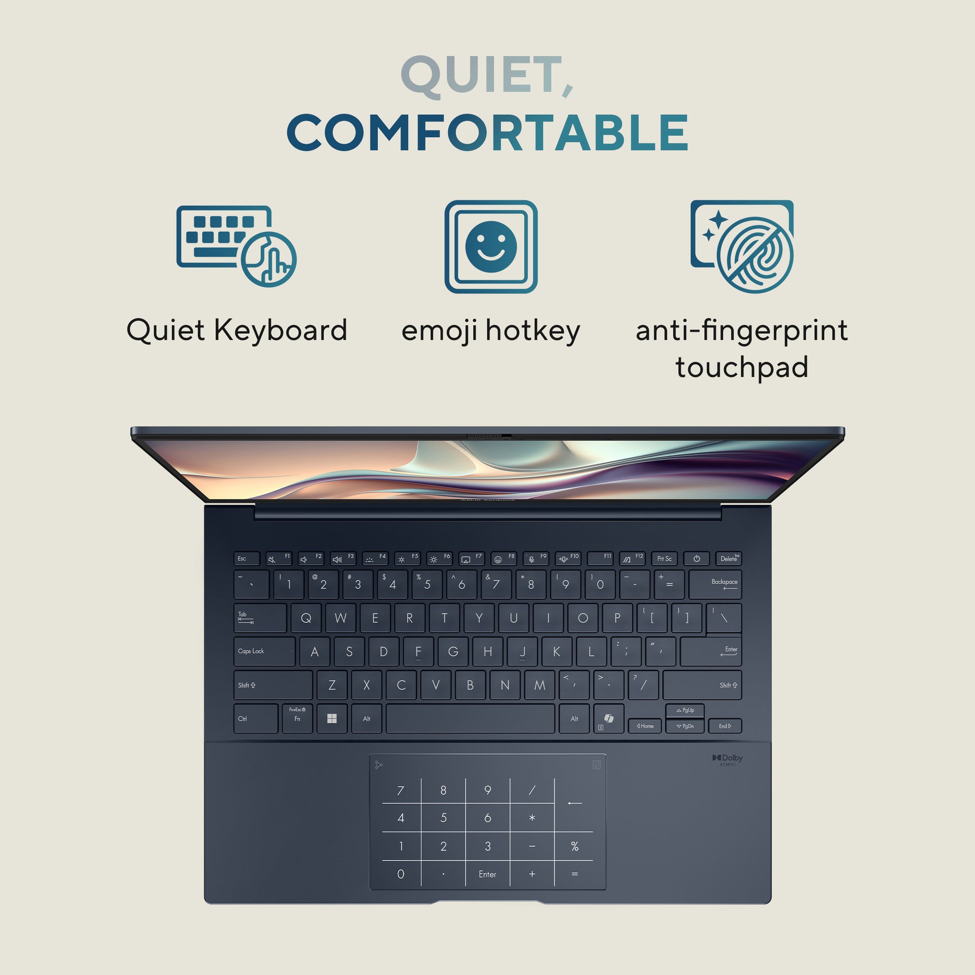 Ordinateur portable Asus ZenBook 14 OLED UX3405ca-QD012W 14 (bleu | Core Ultra 7 255h | Arc 140t | 32 Go | SSD 1 To)