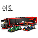 Camion LEGO LEGO CITY 60445 F1 avec des voitures RB20 et AMR24 F1 - afbeelding 3