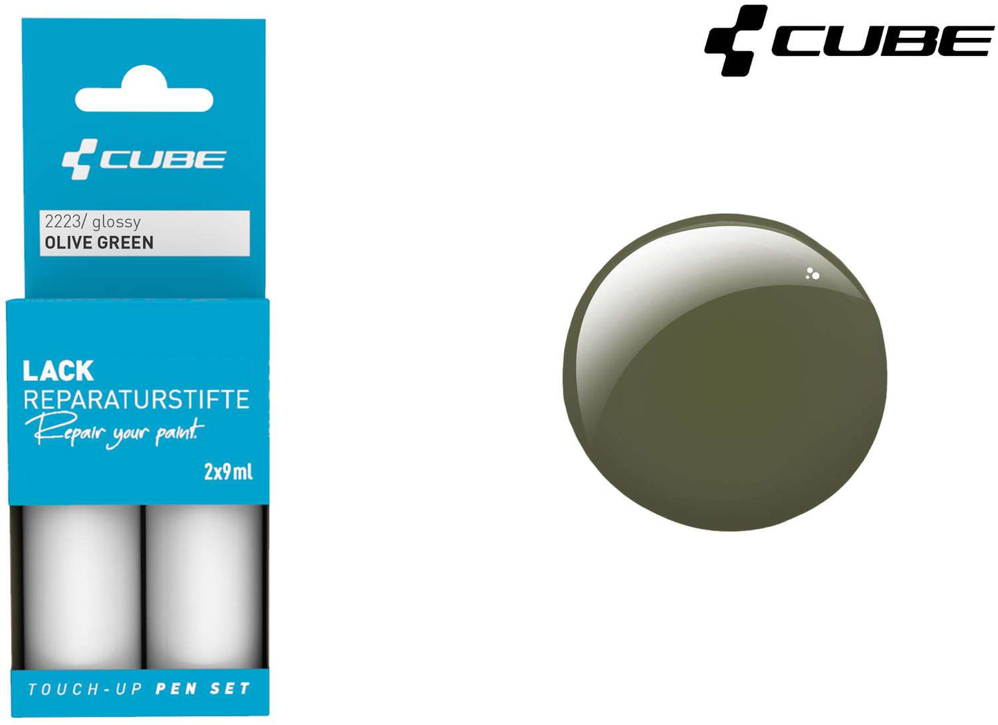 Set de stylos de retouche Cube vert olive