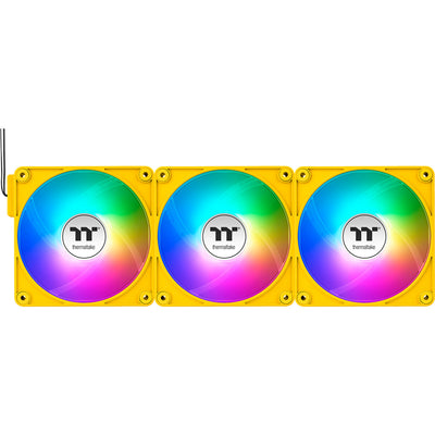 Thermaltake ct120 ex ARGB Sync PC ventilateur de refroidissement Bumblebee (3-fan pack) ventilateurs de boîtier (jaune, 3 pièces, 120 x 120 x 25 mm, PWM)