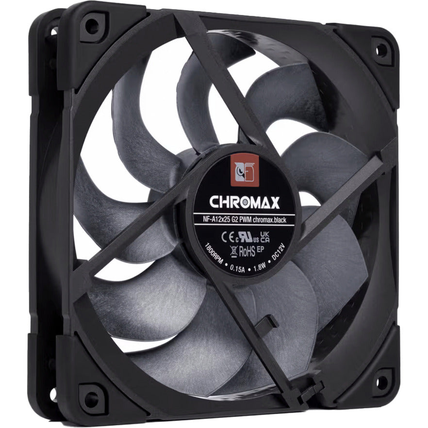 Noctua nf-a12x25 g2 pwm chromax.black ventilateur de boîtier (noir, 120 x 120 x 25 mm)