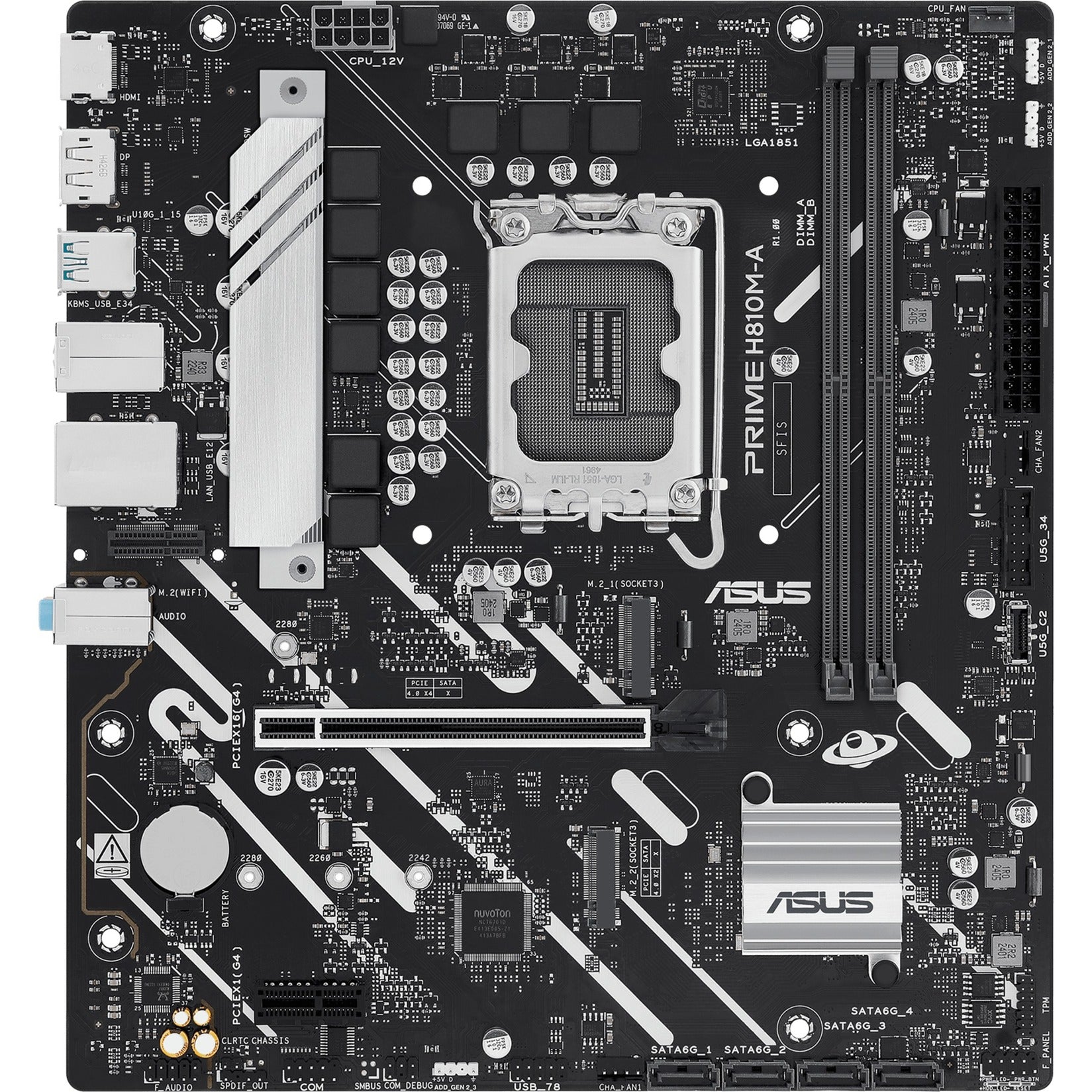 Carte mère Asus Prime H810M-A-CSM Socket 1851 (RAID, GB-LAN, Son, µATX)