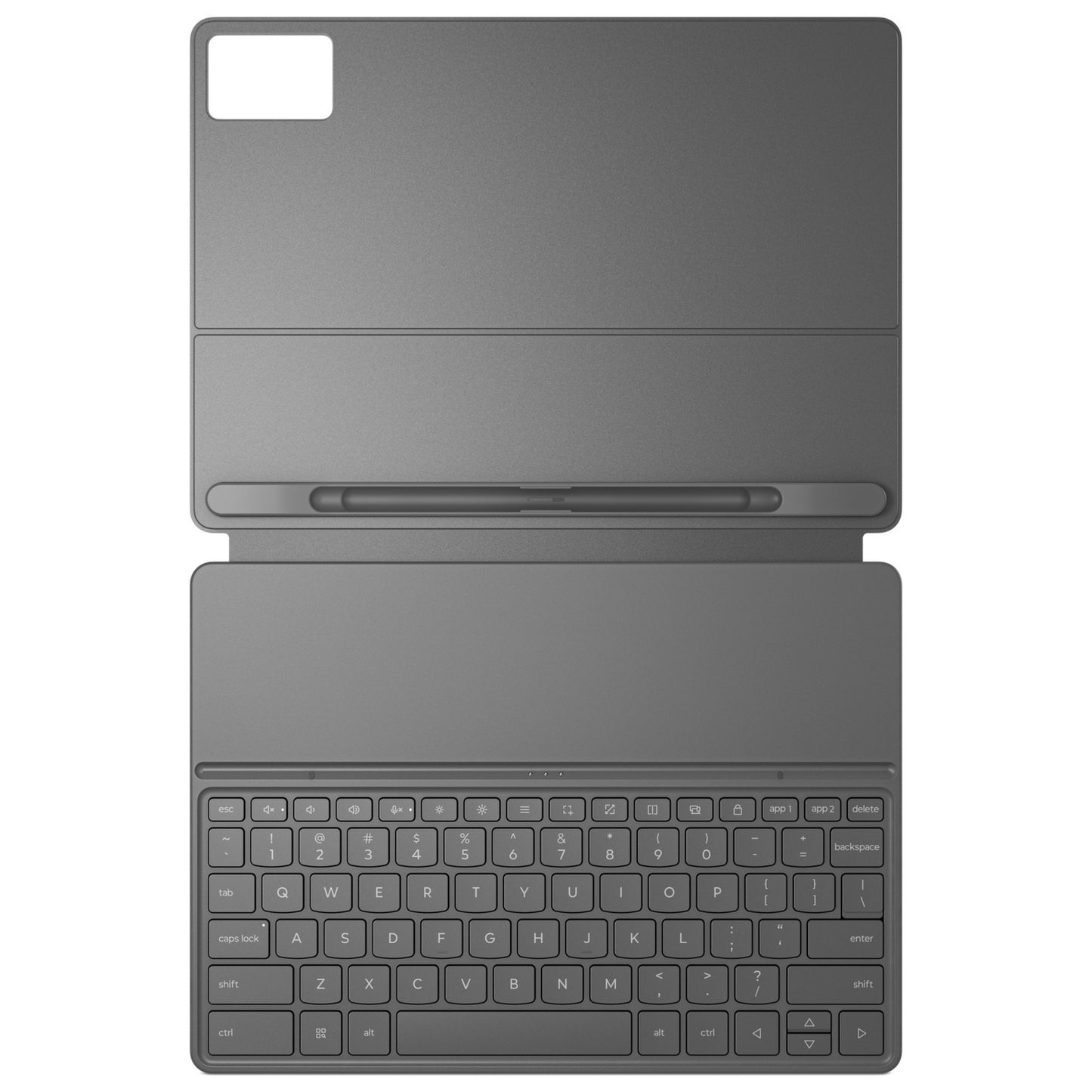 Clavier Lenovo Folio pour Idea Tab Plus - Étui pour tablette QWERTY (US International) (Gris)