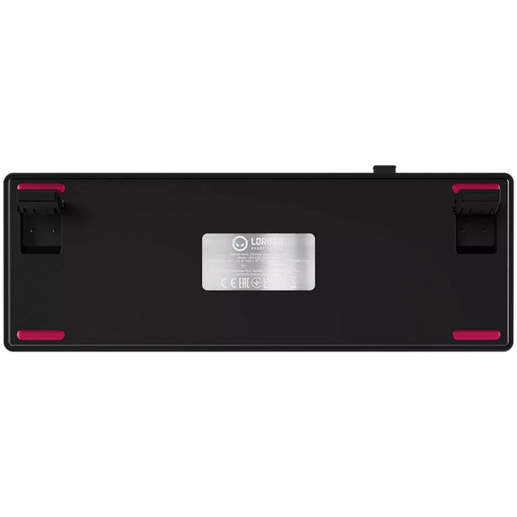 Lorgar kbp70mw, clavier de jeu (noir, disposition américaine, violet toxique logar, 65%, rvb, remplaçable à chaud, pbt double-shot, bluetooth 2.4ghz usb)