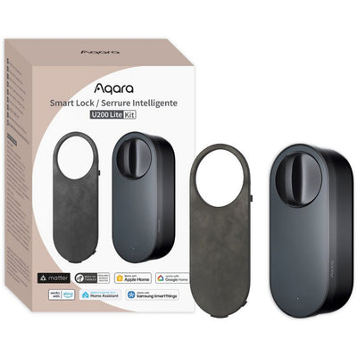 Aqara smart lock u200 lite kit serrure de porte électronique (noir, matière via fil, bluetooth 5.1, nfc)