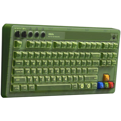 Clavier mécanique 8bitdo retro 87 - édition Xbox, clavier de jeu (vert, disposition américaine, Kailh Box Jellyfish X, TKL, touches ABS, Bluetooth 5.0, sans fil 2,4 g, USB)