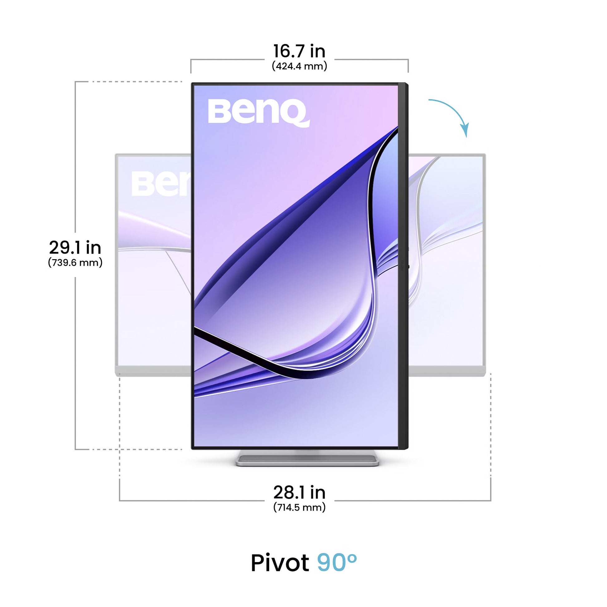 Benq ma270up pour moniteur macbook 27 4k uhd (argent, hdmi, usb-a, usb-c, audio)