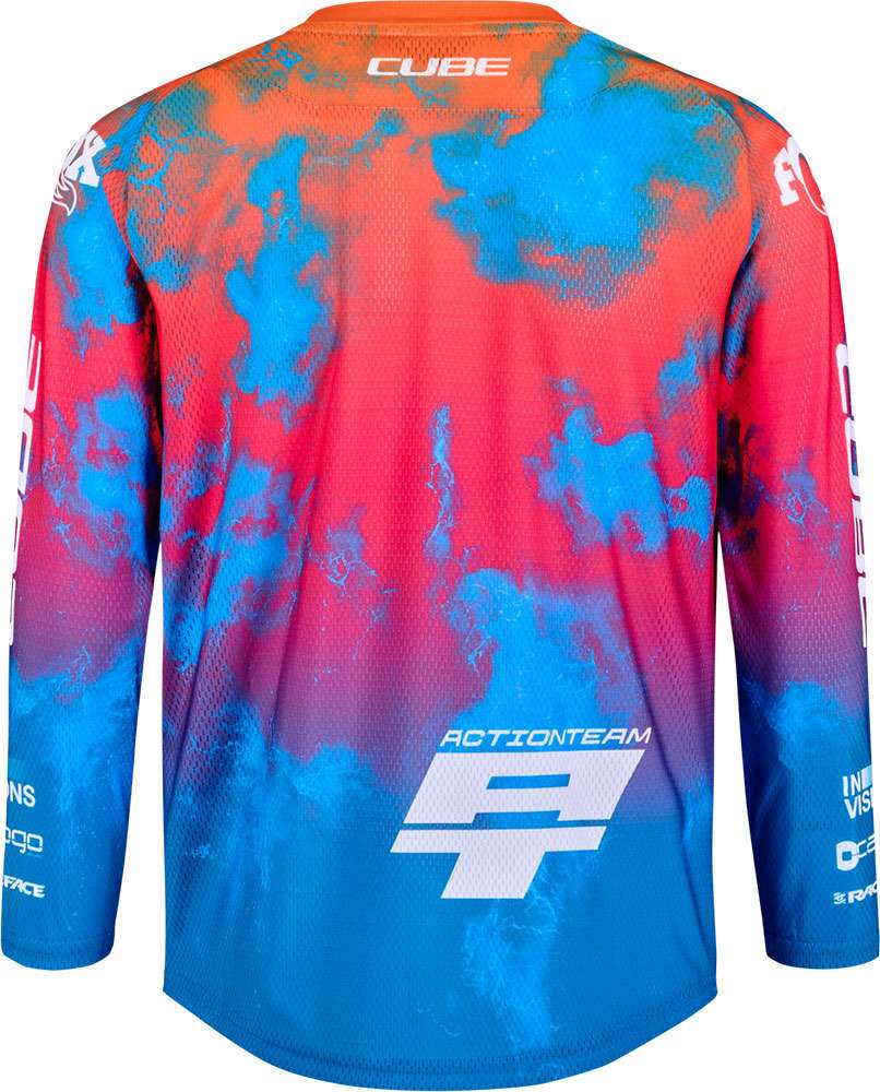 Cube rookie x action team - maillot vtt manches longues enfant