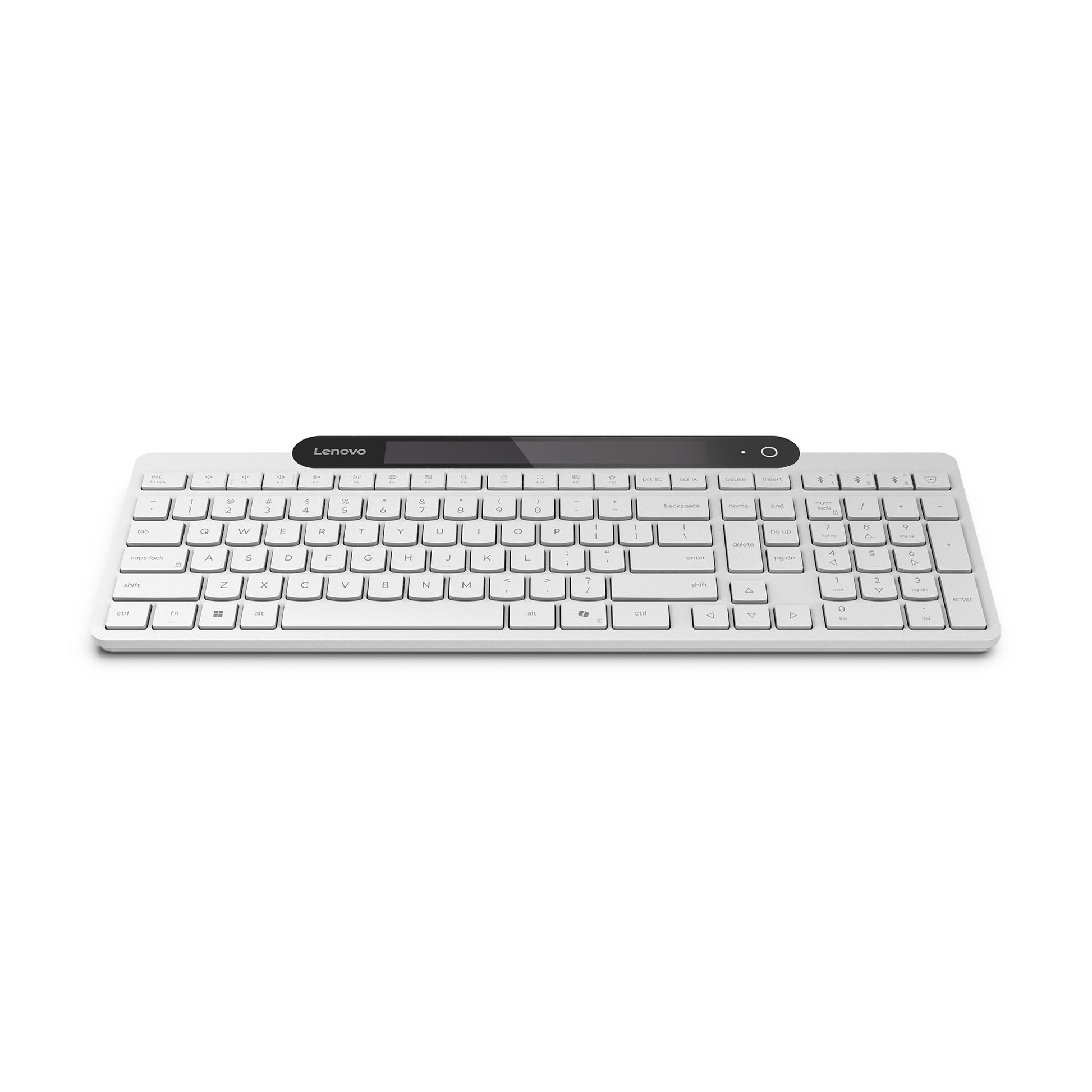 Clavier Bluetooth auto-rechargeable Lenovo 800 (blanc, disposition américaine (QWERTY), piston, 100 %, interrupteur à piston, Bluetooth 5.1, USB-C)