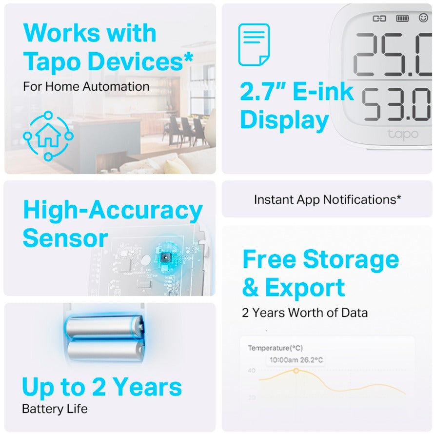 Moniteur intelligent de température et d'humidité TP-Link Tapo T315